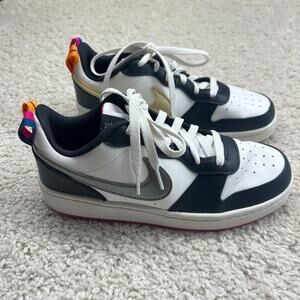 Nike Kids Sneakers Black White with Pink Accents